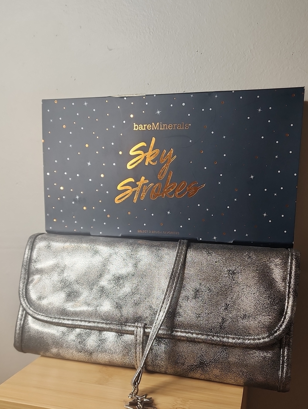 bareMinerals Metallic Silver Cosmetic Clutch